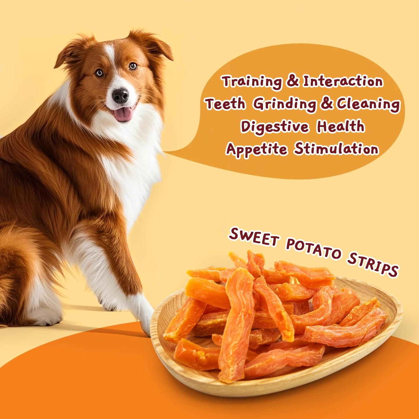 Jungle Calling Sweet Potato Dog Treats,Low Fat Natural Soft Chews for Weight Management, Single Ingredient and Grain Free Healthy Snacks Puppy Adult Dogs,10.6oz