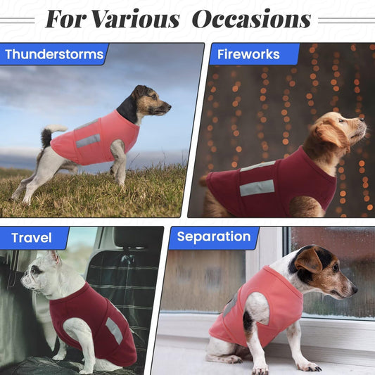 MIGOHI Adjustable Calming Vest for Large Dogs - Anxiety Relief for Thunderstorms, Fireworks, Travel & Separation - Shell Pink, L
