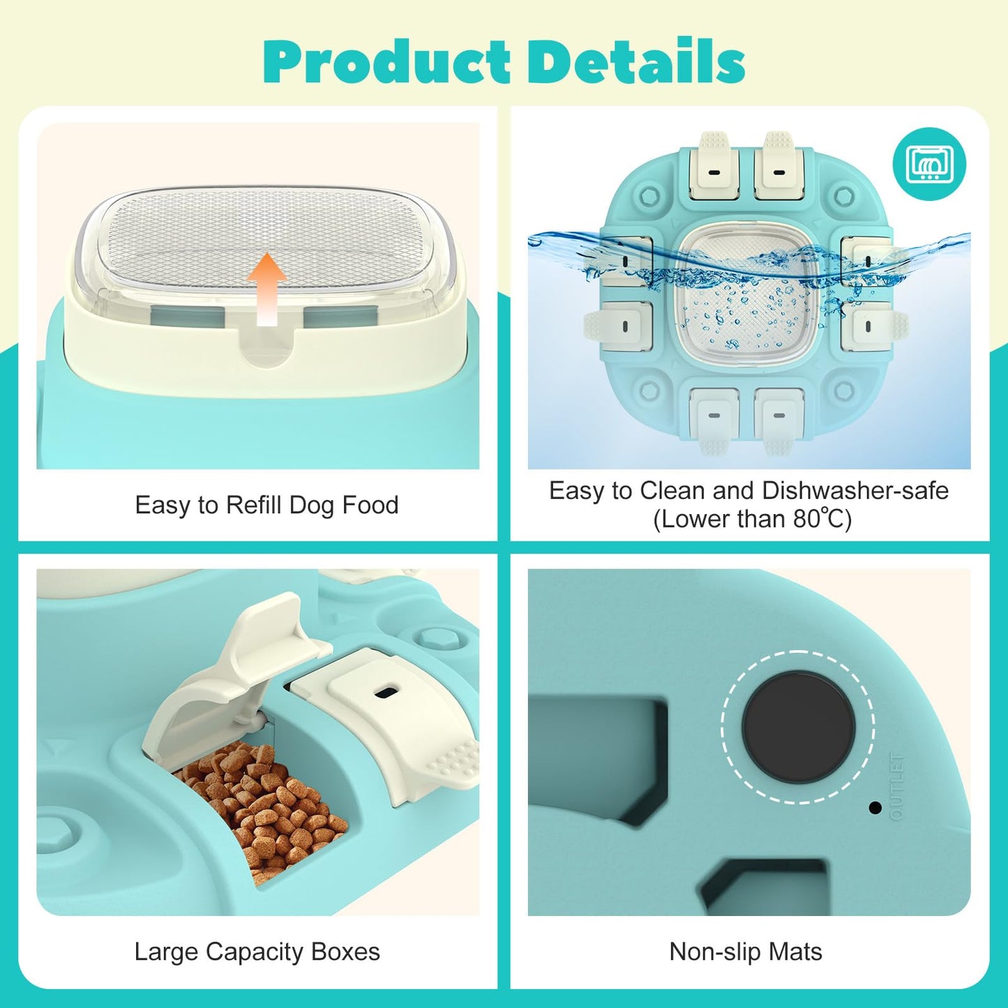 Tivray Dog Puzzle Toy 2 Levels, Interactive Dog Enrichment Feeder for Small to Large Breeds, Dishwasher Safe