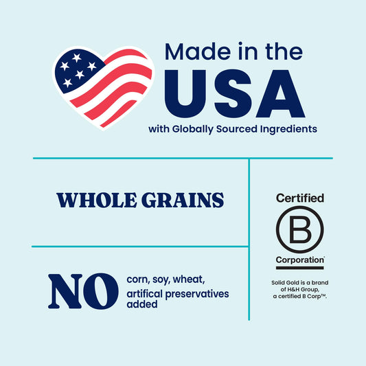 Solid Gold Toy & Small Breed Dog Food Dry Small Bites – Real Bison & Healthy Whole Grain Dogfood – Potato Free, High Fiber Healthy Dog Kibble w/Probiotics for Gut Health – NutrientBoost™ – 3.75 lb