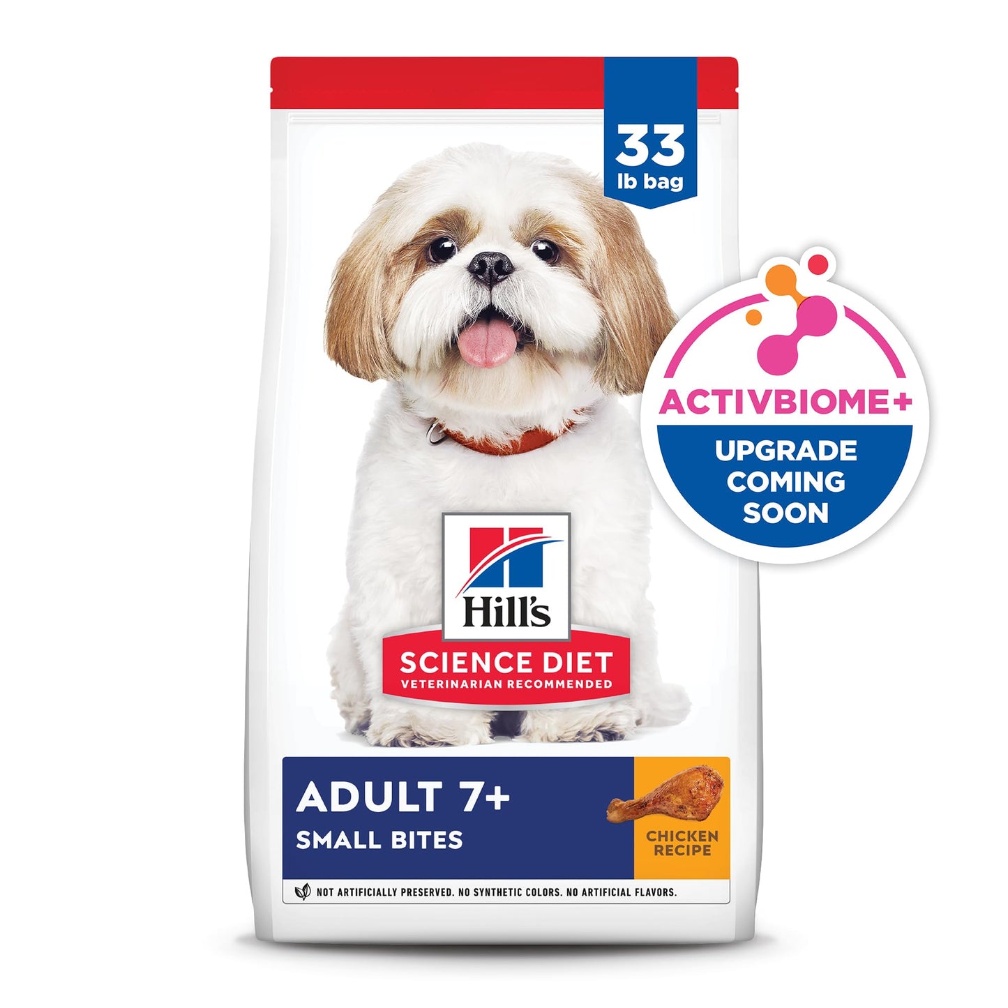 Hill's Science Diet Adult 7+, Senior Adult 7+ Premium Nutrition, Small Kibble, Dry Dog Food, Chicken, Brown Rice, & Barley, 33 lb Bag