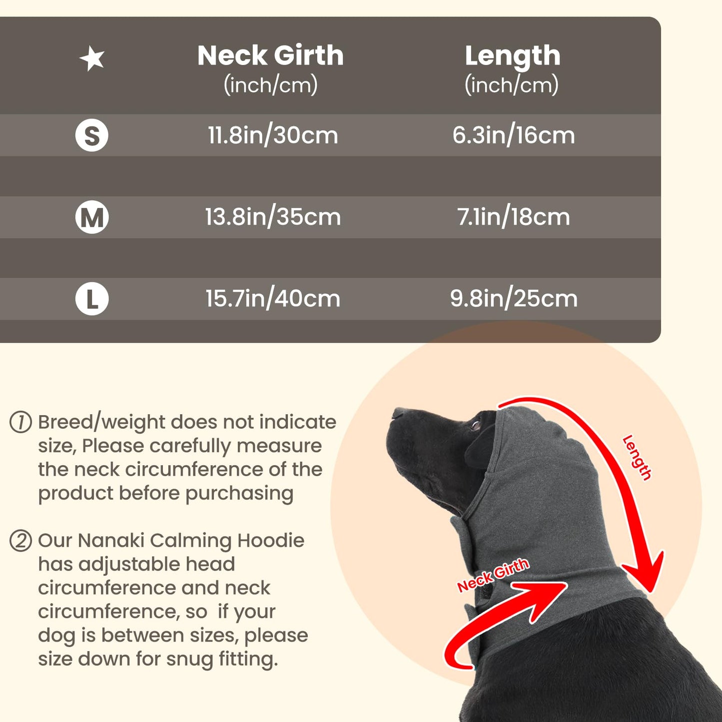 Nanaki Calming Hoodie Dog Ear Covers-No Shake Hematomas Ear Wraps for Dogs, Adjustable Head Wrap Muffs Noise Cancelling Protector, Anxiety Relief, Fireworks & Grooming Bathing, 4th of July, Vet Visit