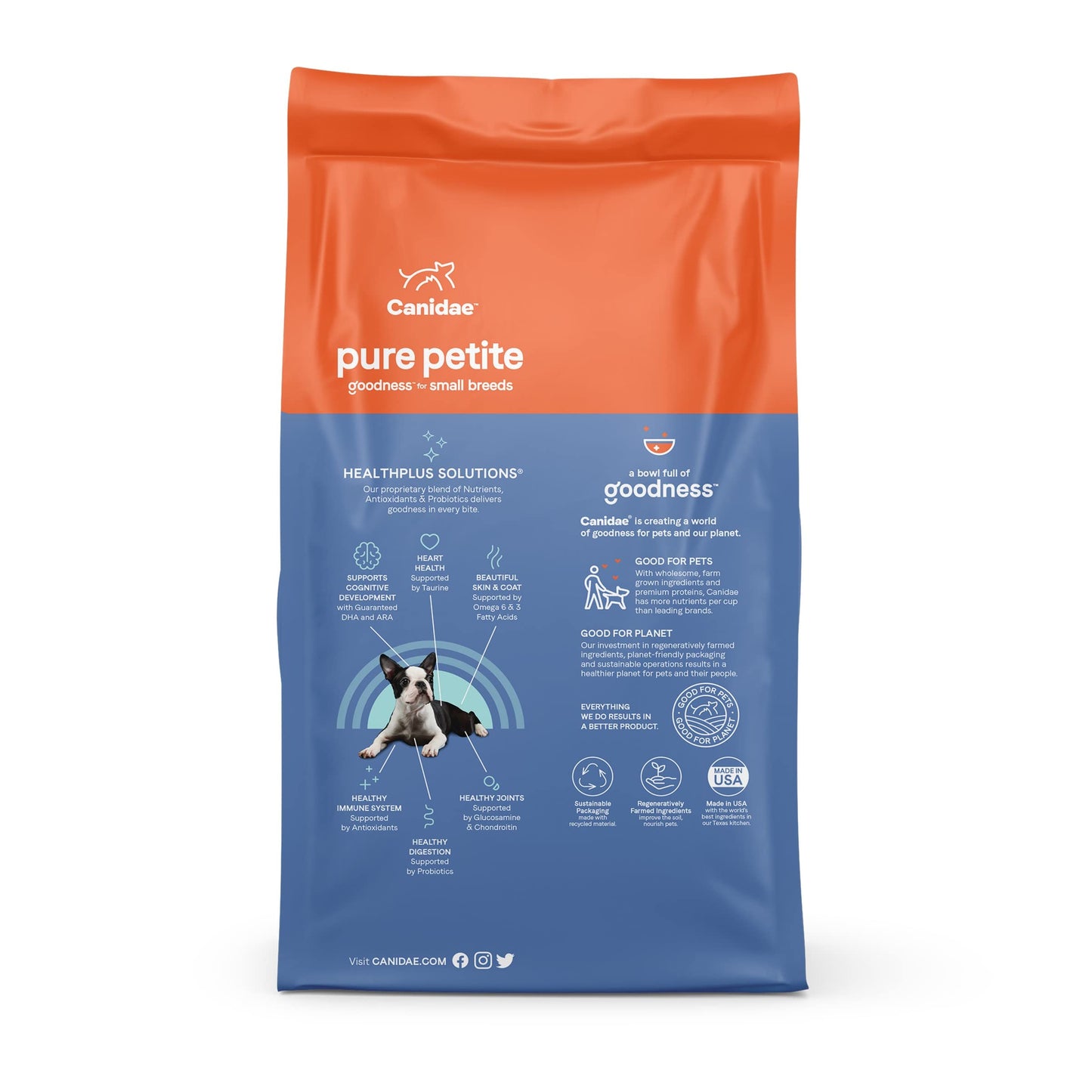 Canidae Pure Petite Premium Freeze-Dried Raw Coated Puppy Food for Small Breeds, Real Salmon Recipe, 4 lbs, Grain Free