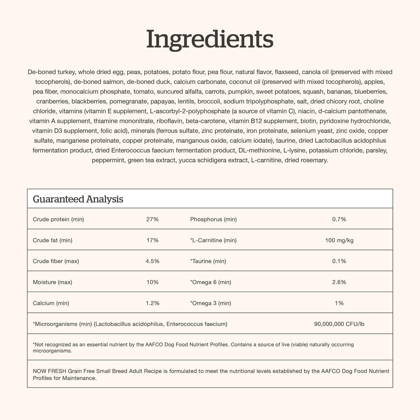 Now Fresh Grain-Free Small Breed Dry Dog Food with Turkey, Salmon & Duck, Healthy Kibble for Adults Made with Real Meat & Fish, Chicken-Free Recipe, Pumpkin & Probiotics for Good Digestion, 22 lb Bag