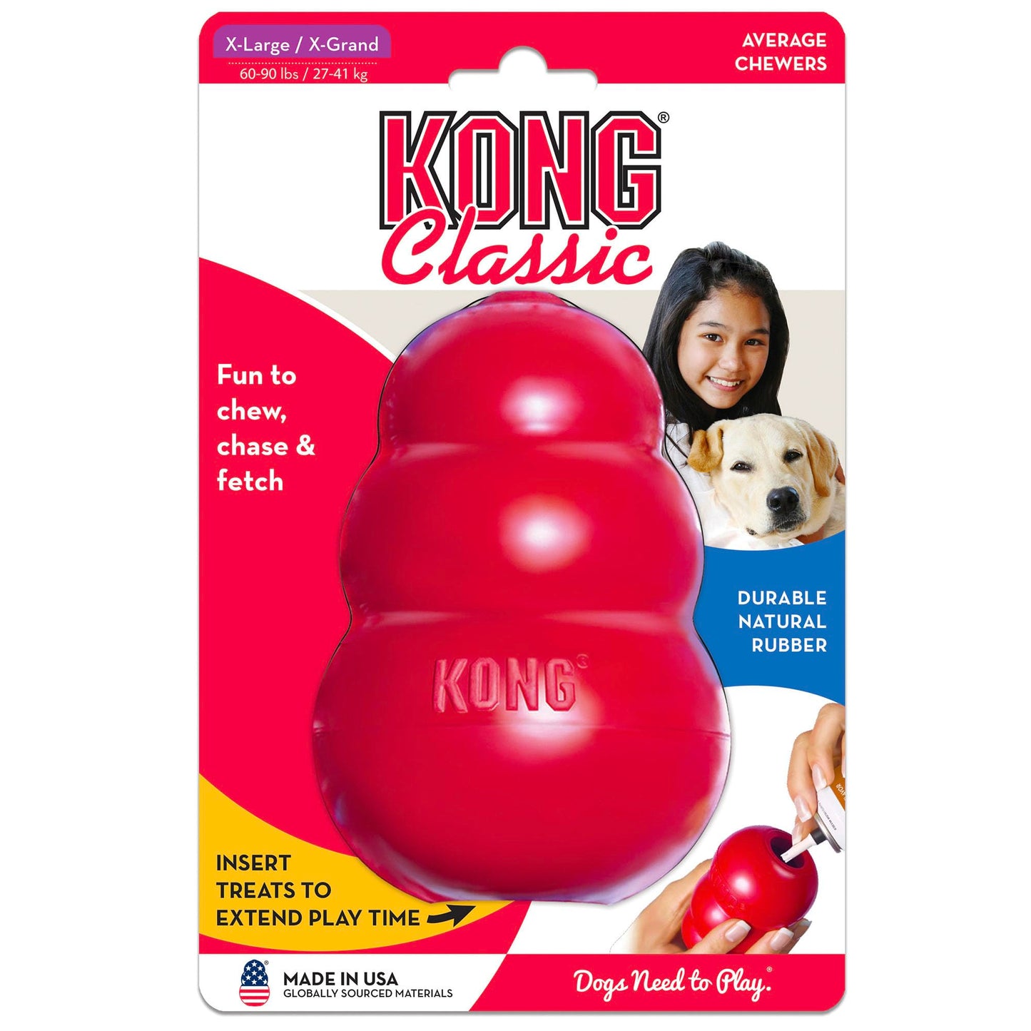 KONG Classic Stuffable Dog Toy Easy Treat Peanut Butter Spray - Fetch & Chew Toy for Dogs - with Dog Toy Filler Treat - for Hours of Fun & Enrichment - 14 oz - XL