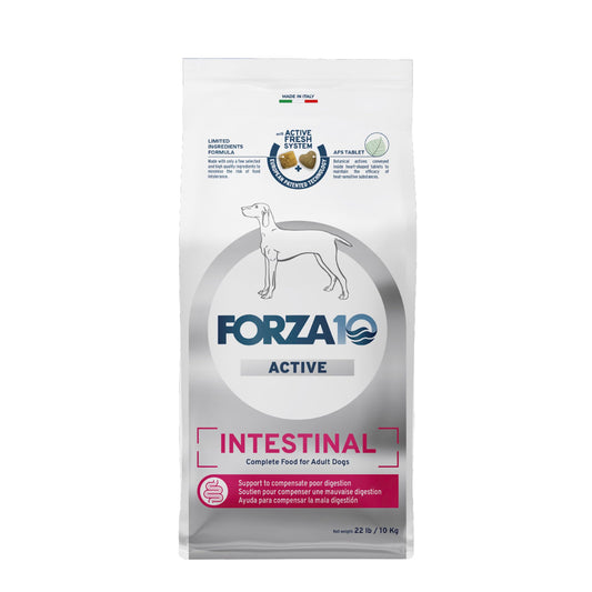 Forza10 Active Intestinal Dry Dog Food - 22 Pounds, Hydrolyzed Dog Food with Probiotics, Gastrointestinal Limited Ingredient Formula for Digestive Support and Sensitive Stomach, Fish Flavor