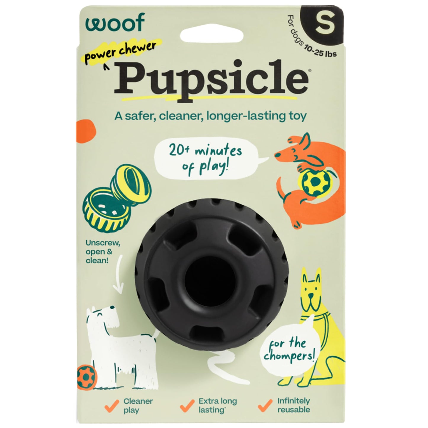 WOOF Power Chewer Pupsicle - Durable, Long-Lasting Dog Chew Toys for Aggressive Chewers - Keep Your Pup Busy - Easy to Clean - Toys for Small Dogs 10-25 lbs