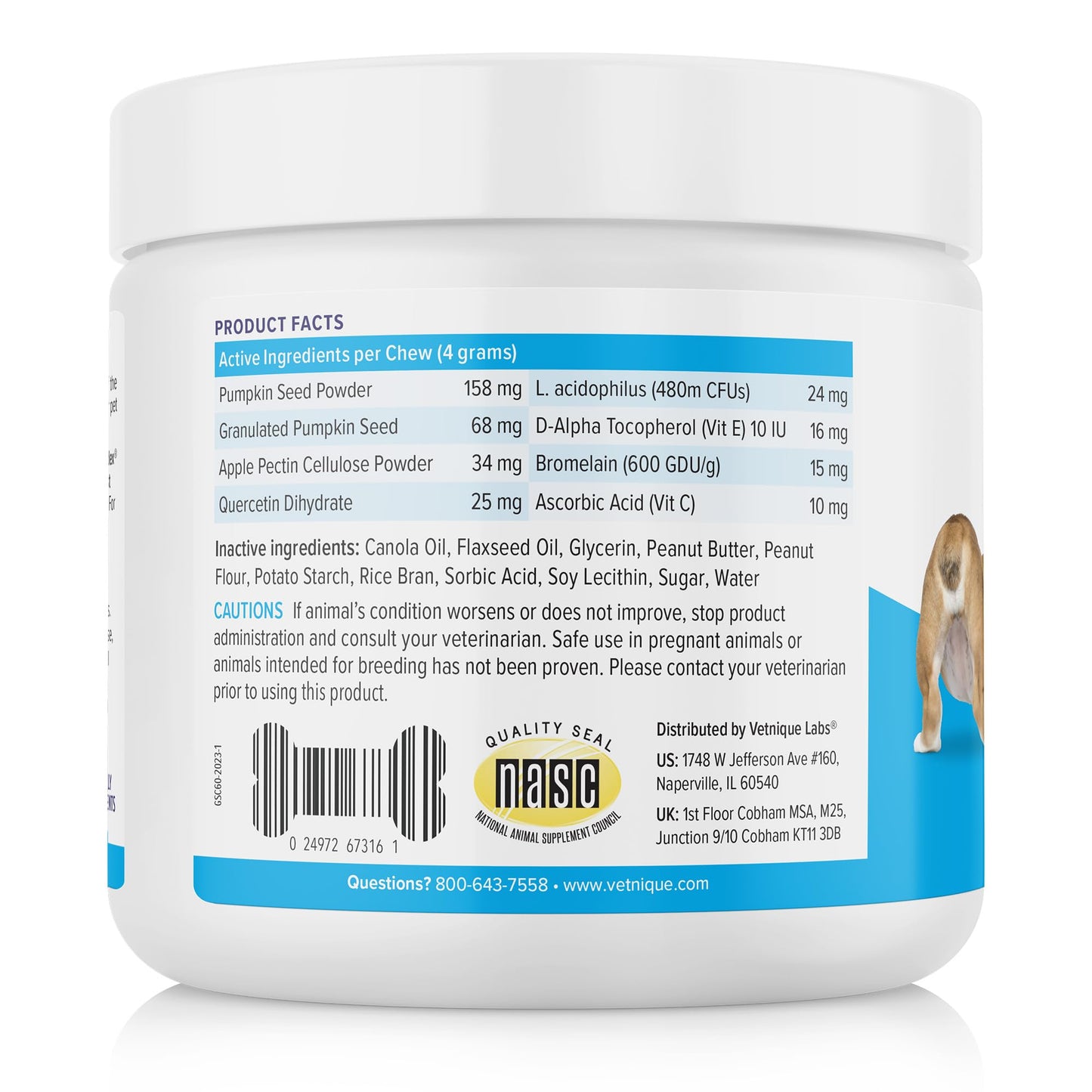 Vetnique Labs Dermabliss Anti-Itch & Allergy Relief Spray (4oz) and Glandex Anal Gland Support Chews 60 Count Bundle Vet-Strength Anal Gland Dog Treats, Hydrocortisone Spray Itch Relief for Dogs