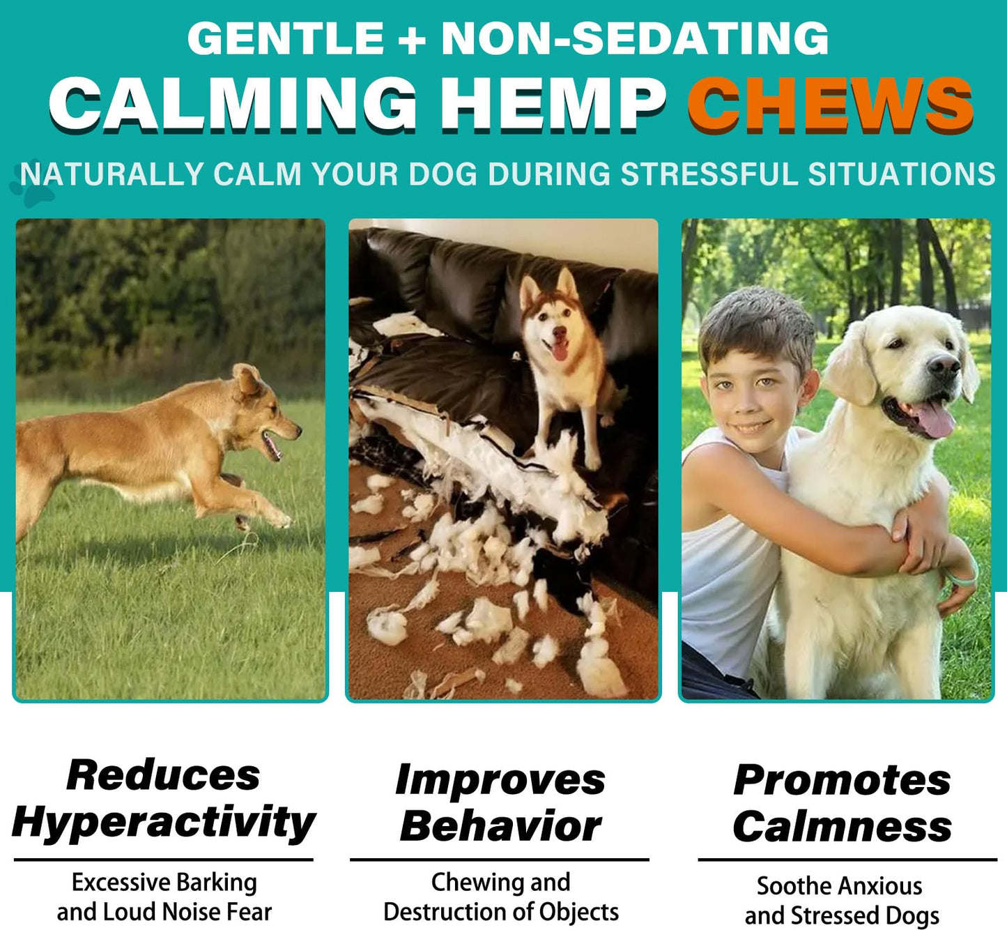 Chicken Calming Chews for Dogs, Dogs Anxiety Relief Treats, Advanced Dog Calming Treats Hemp, Natural Ingredients Dog Calming Treats - Stress & Separation Anxiety (150 Treats)