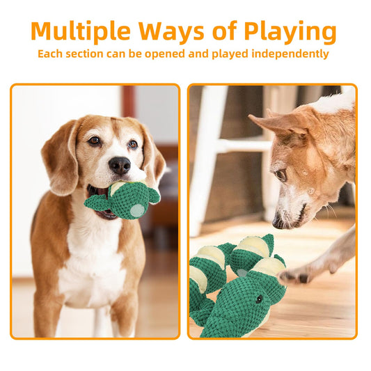 Mihachi Dog Enrichment Toys, Snuffle Toy for Small Medium Dogs, Detachable Dog Puzzles Squeaky Sniffle Interactive Toy for Foraging Training, Boredom and Mental Stimulation, Green Crocodile
