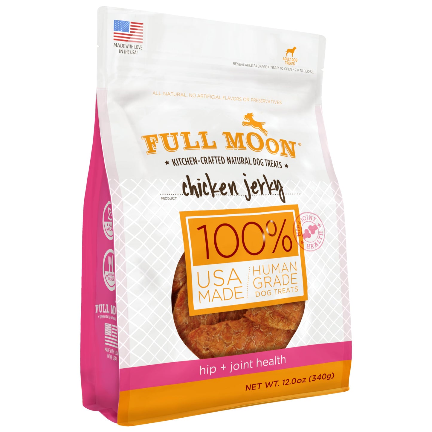 Full Moon Chicken Jerky Healthy All Natural Dog Treats Human Grade For Hip And Joint 12 oz