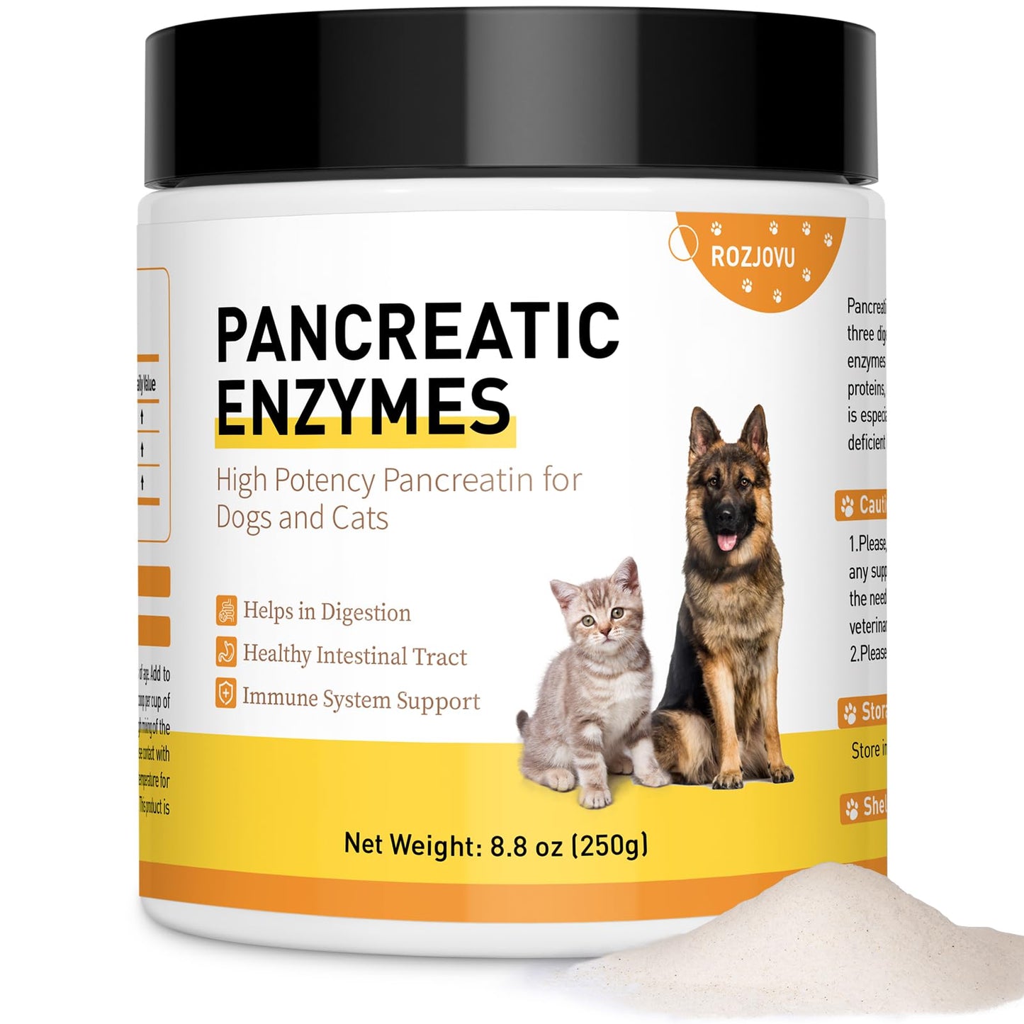 8.8 Ounces Pancreatic Enzymes for Dogs | 10x Pancreatin Formula |Dog Digestive Enzymes for EPI Pets | Support Digestive Stress, Pancreatic Concerns, and Healthy Weight Management