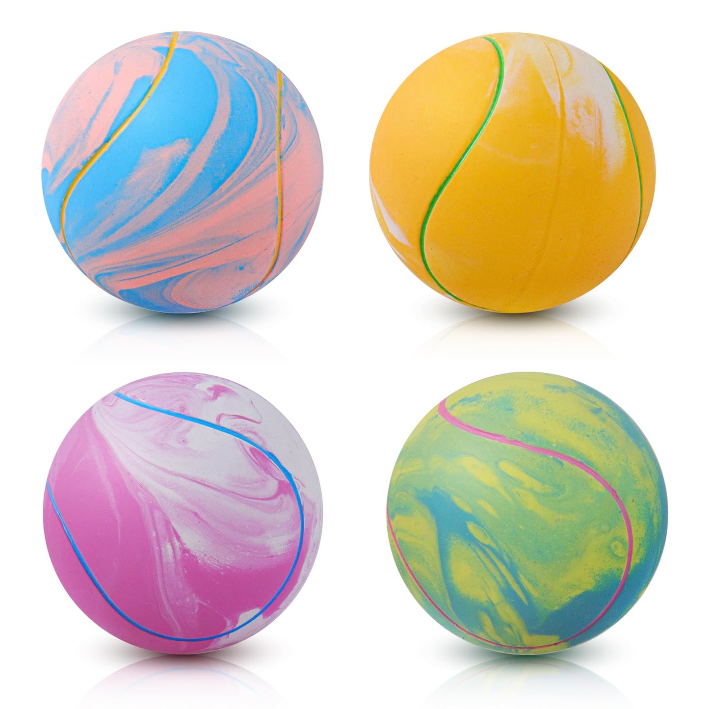 SCHITEC Dog Squeaky Toy Balls, Interactive Tennis Ball for Puppies Small Pet Medium Breed Dogs, Latex Rubber Puppy Fetch Play Toys