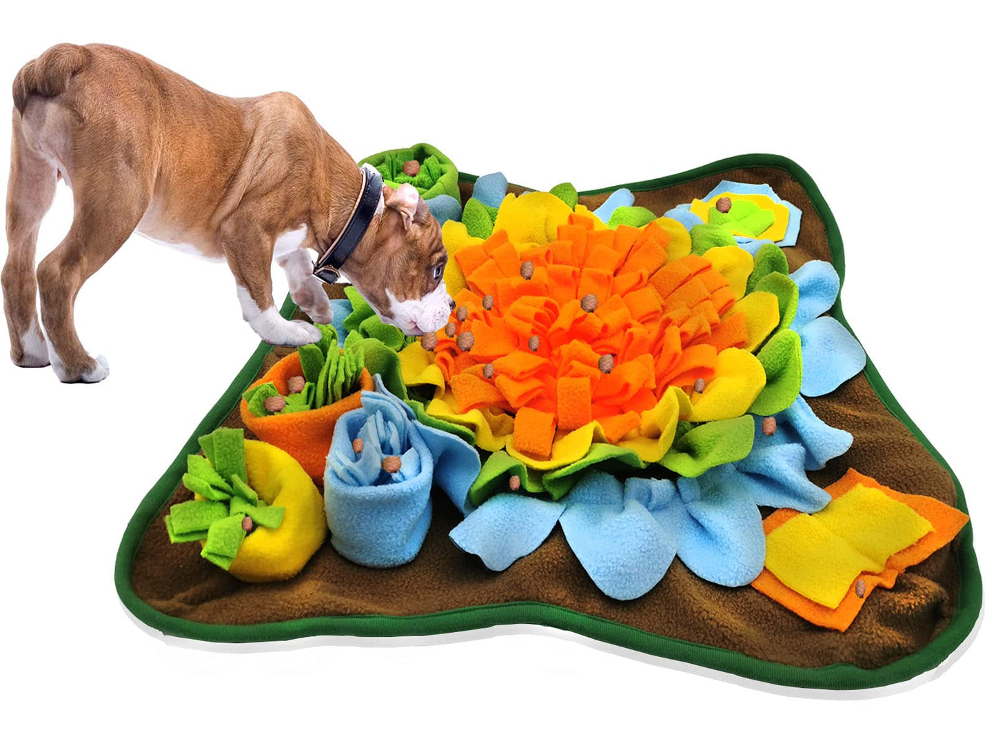 Alibuy Dogs Snuffle Mat Pet Feeding Mats Puppy Sniffing Pad,Cat Doggies Interactive Puzzle Toys for Multiple Breeds Encourages Natural Foraging Skills,Training and Stress Release (Orange)