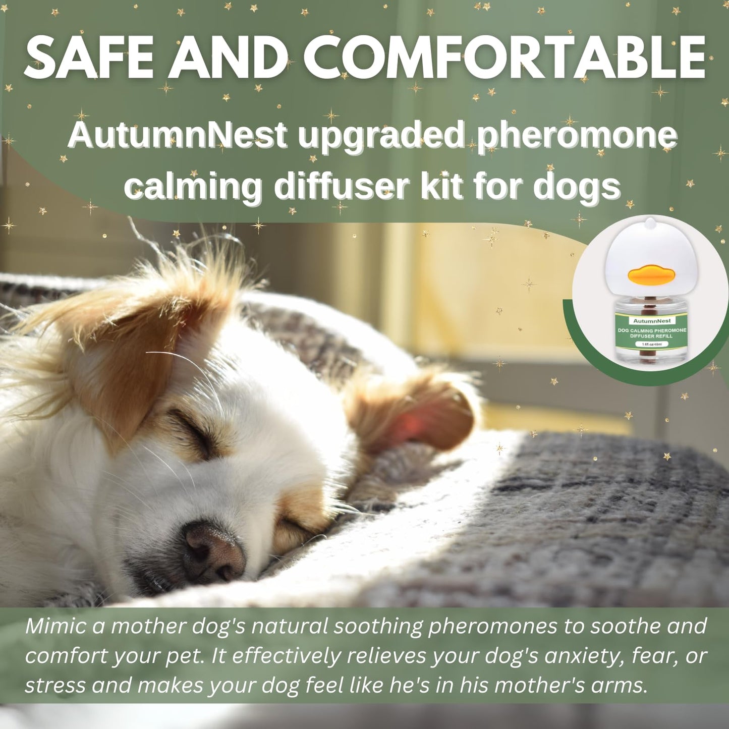 AutumnNest 8-in-1 Dog Calming Diffuser Kit – 2 Plug-Ins + 6 Refills, Pheromone-Based Pet Stress Support, 180-Day Supply, Helps Promote Calm Behavior, Safe & Non-Toxic