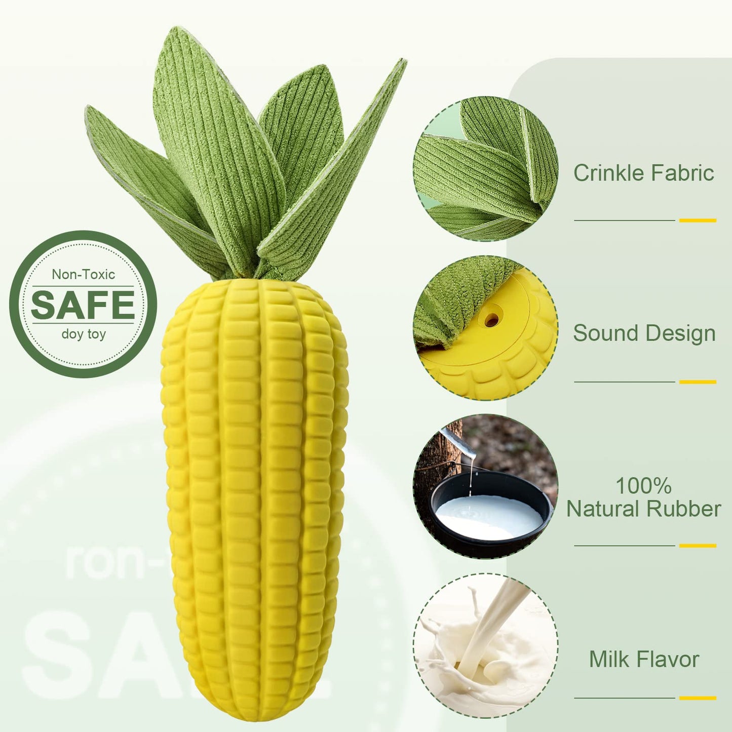 Vekung Dog Toys for Aggressive Chewers, Indestructible Tough Squeaky Corn Chew Toy for Large Medium Small Breed, Interactive Dog Toys to Keep Them Busy
