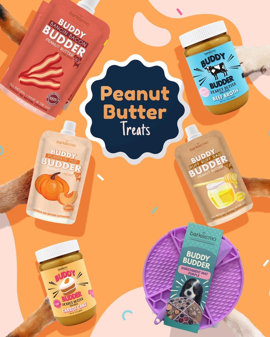 Ruff Ruff Raw + Pumpkin Pup Buddy BUDDER, Natural Peanut Butter for Dogs, Made in USA (Set of 2/ 17oz Jars)