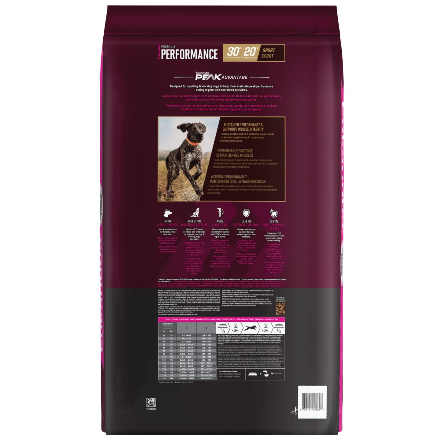 EUKANUBA Adult Premium Performance 30/20 Sport Dry Dog Food, 40 lb Bag