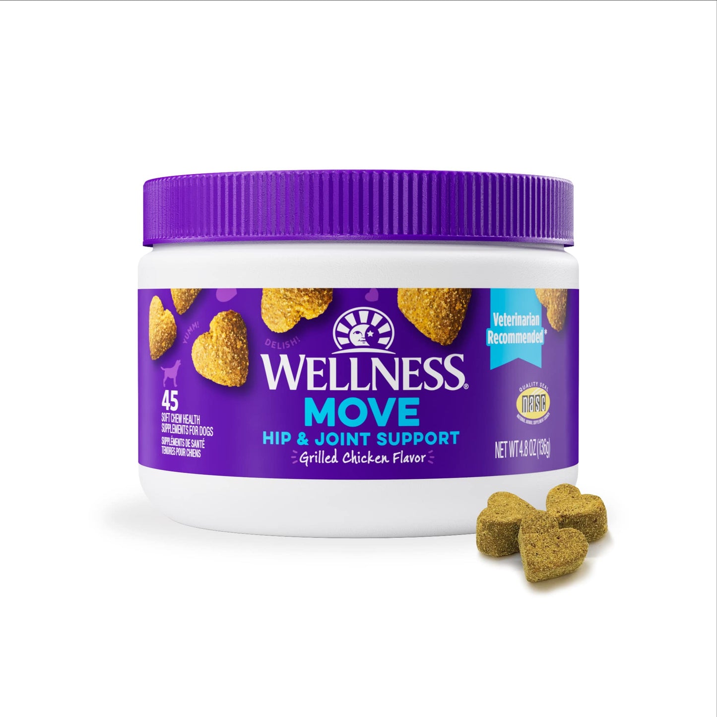 Asher House Wellness Hip and Joint Supplement for Dogs - Natural Soft Chew with MSM, Chondroitin, Glucosamine, Vitamins - Promotes Joint Health & Pain Relief Senior & All Dog Breeds, Large, 120 Chews