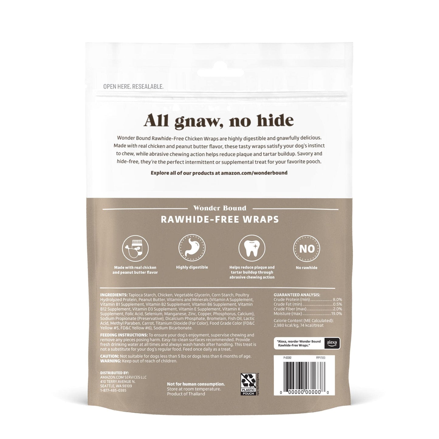 Wonder Bound Chicken Wrapped Medium Sticks, Peanut Butter Flavor - 8 Count - Rawhide-Free Dog Treats, Dental Health Chews for Plaque & Tartar Control, Easy to Digest, Long-Lasting