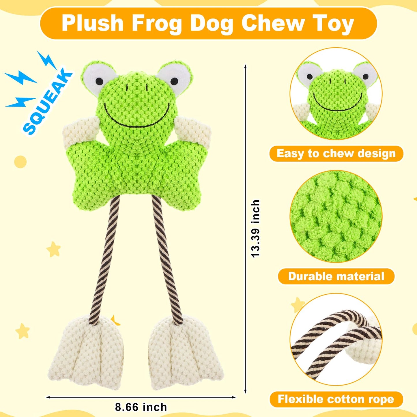 Suilung 4 Pcs Floating Dog Water Pool Toys Cute Flamingo Frog Durable Plush Chew Squeaky Teething Toys for Small Medium Large Breed Dog, Dock Diving and Fetch Training