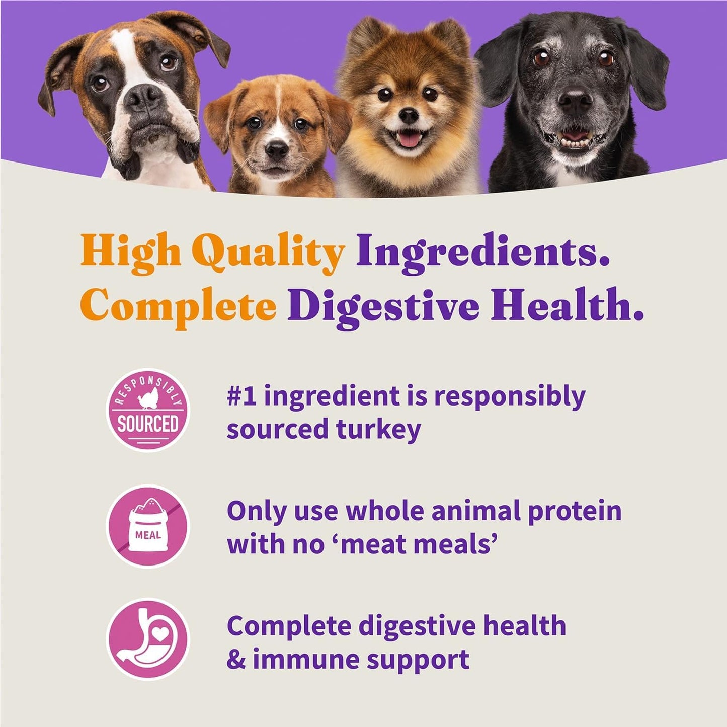 Halo Holistic Dog Food Cage Free Turkey & Sweet Potato Formula, Grain Free Dry Dog Food, for Healthy Weight Support, Kibble for Adult Dogs, 3.5 lb Bag