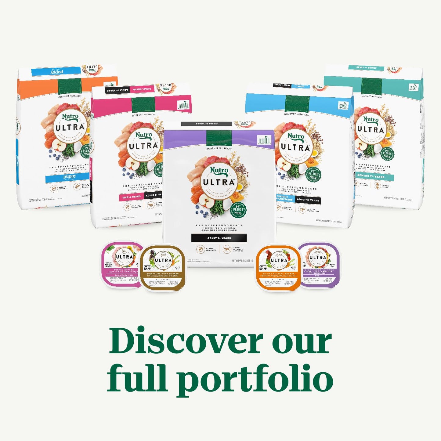 Nutro Ultra Adult Small Breed Dry Dog Food, Chicken, Lamb and Salmon Protein Trio, 12 lb Bag