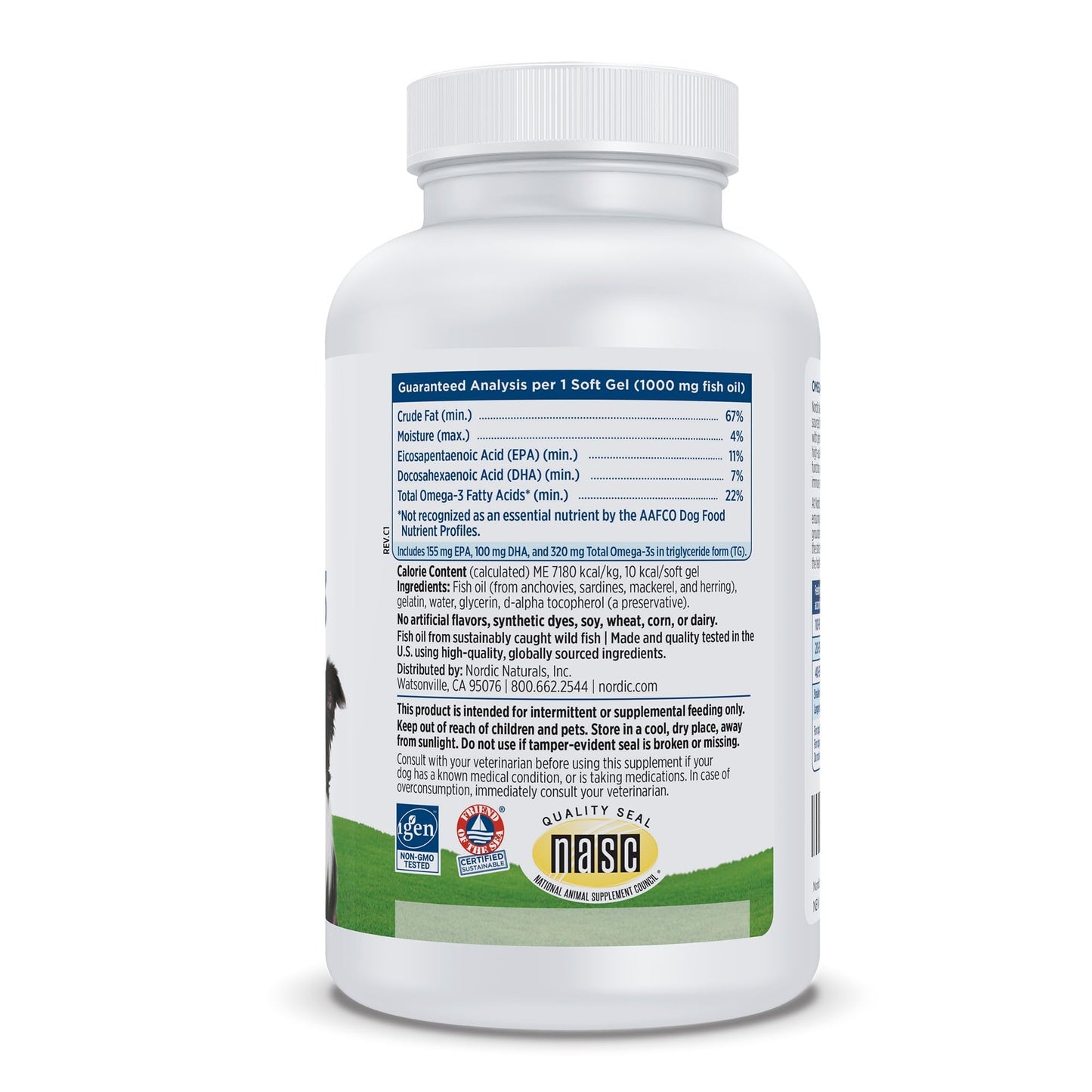 Nordic Naturals Omega-3 Pet, Unflavored - 120 Soft Gels - 330 mg Omega-3 Per Soft Gel - Fish Oil for Dogs with EPA & DHA - Promotes Heart, Skin, Coat, & Immune Health