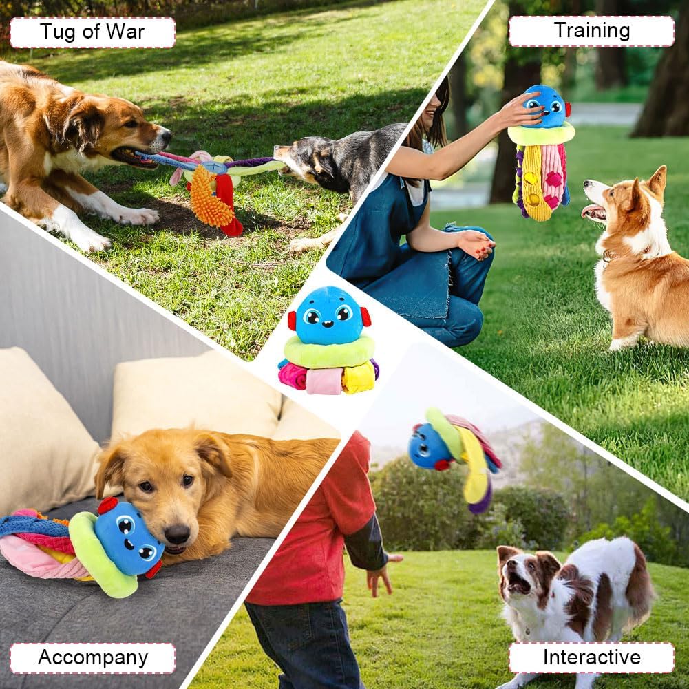 AWOOF Squeaky Dog Puzzle Toys Interactive Plush Dog Toys Snuffle Mat for Small & Medium Dogs, Training Toys Foraging Instinct Training Puppy Toys