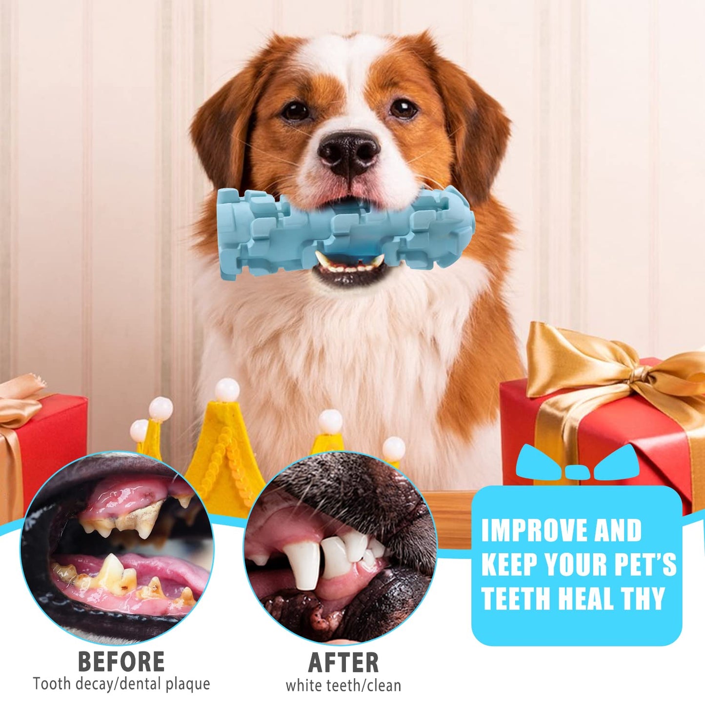 Hswaye Tough Dog Toothbrush Stick - Indestructible Toys for Aggressive Chewers, Medium to Large Dogs. Upgraded Teething Chew Toys