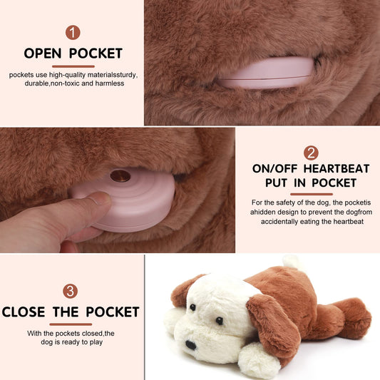 CZTNNZK Heartbeat Puppy Toy for Anxiety Relief Dog Behavioral aid Toy for Puppies Sleep Aid Separation Anxiety Soother for Small Medium and Large Dogs Calming Aid Heartbeat Plush Toys.