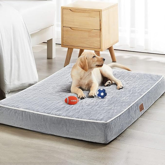 WNPETHOME Orthopedic XL Dog Beds Large Sized Dog, Waterproof Extra Large Dogs Bed with Removable Washable Cover, Multi-Needle Quilting Dogs Crate Bed