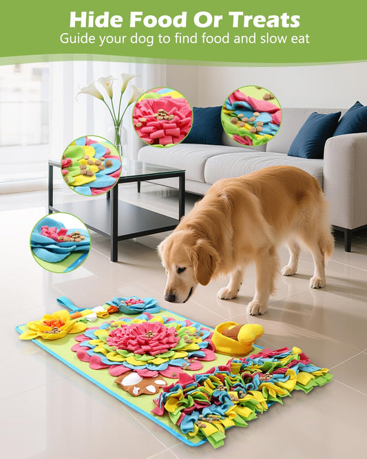 KeeKit Snuffle Mat for Dogs, 30.7x18.9 Inch Large Slow Feeder Mat, Mental Stimulation & Scent Training Toy, Washable Non-Slip Pet Feeding Mat for Boredom Relief, Encourages Foraging Skills