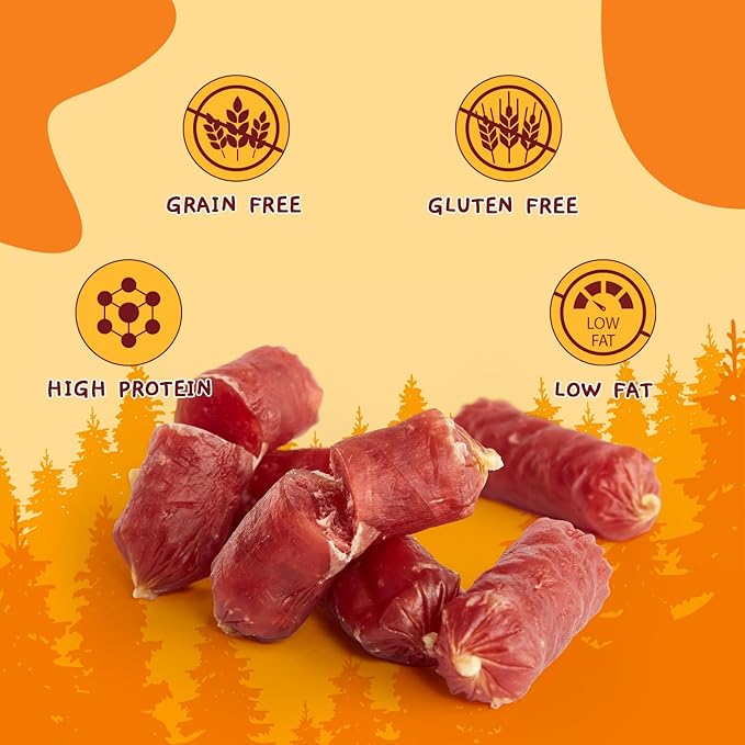 Jungle Calling Grain-Free Duck Sausage Dog Treats, Single Ingredient Duck Jerky, Soft & Chewy Training Treats for Small & Medium Dogs, 10.6 oz