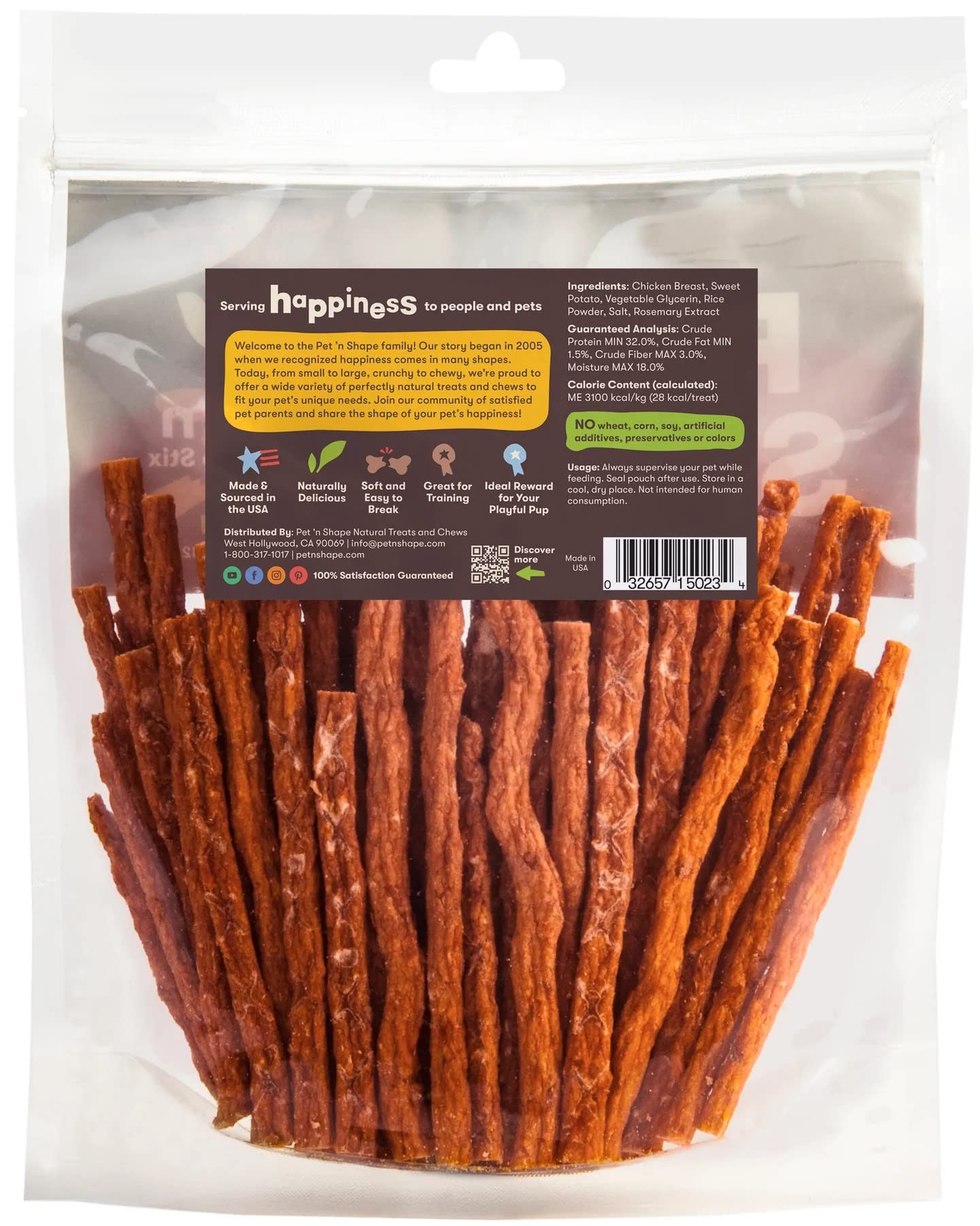 Pet 'n Shape Chik 'n Sweet Potato Stix Dog Treats – Made and Sourced in the USA - 14 Ounce