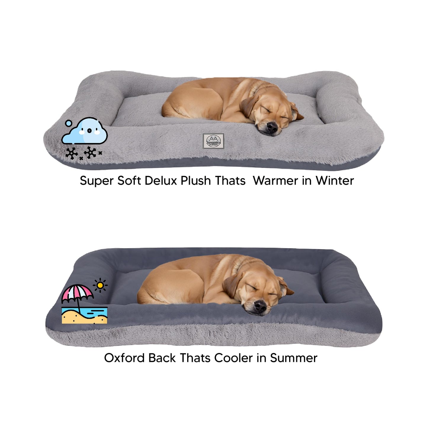 Dog Crate Bed for Medium Dogs,Memory Foam Dog Bed, Deluxe Thick Fluffy Comfy Kennel Pad, Durable Oxford Fabric on one Side, Washable Dog Bed with Waterproof Lining with Removable Cover. Gray