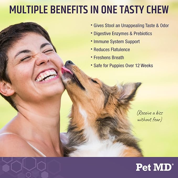 Pet MD Stool Eating Deterrent & Dental Wipes