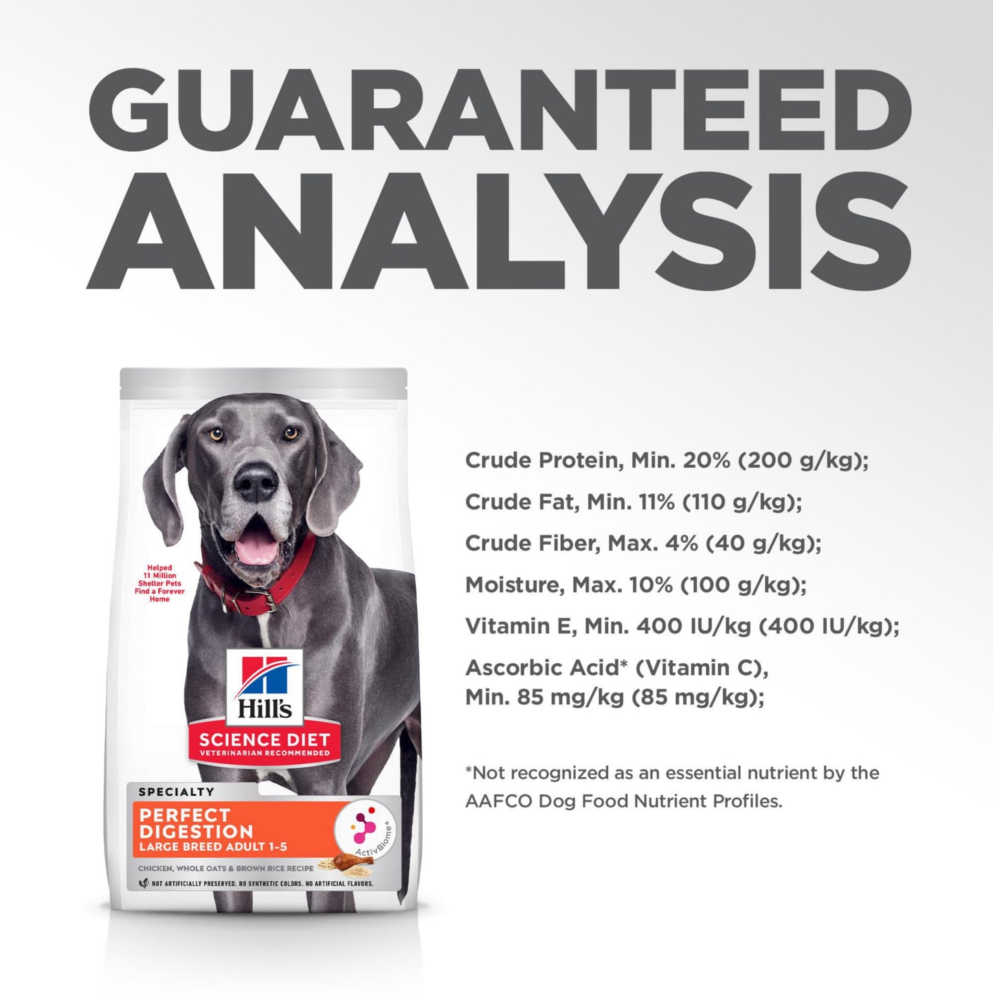 Hill's Science Diet Perfect Digestion Large Breed Adult Dry Dog Food 1-5, Prebiotics for Digestive Support, Chicken, Brown Rice, & Whole Oats, 22 lb. Bag
