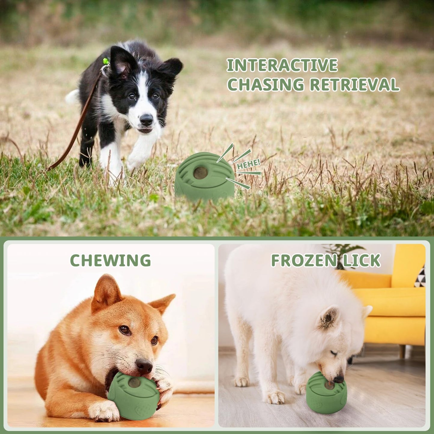 ATDOALL Interactive Dog Puzzle Toy, Treat Dispensing Dog Enrichment Toys, Large Chew Toy - Puppy Boredom Relief, Dogs Treat Balls, Sturdy Frozen Treat Toy for Medium and Large Dogs