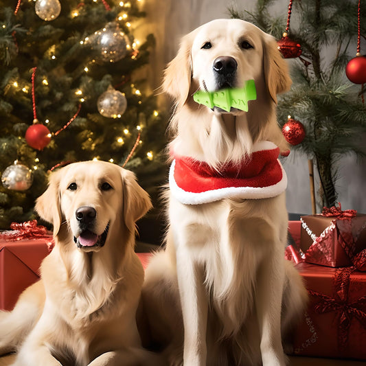 Wunive Christmas Dog Toys,Christmas Tree Shape Dog Chew Toys for Aggressive Chewers,Indestructible Tough Durable Squeaky Dog Toys,Puppy Dog Chew Toys for Small Medium Large Breed