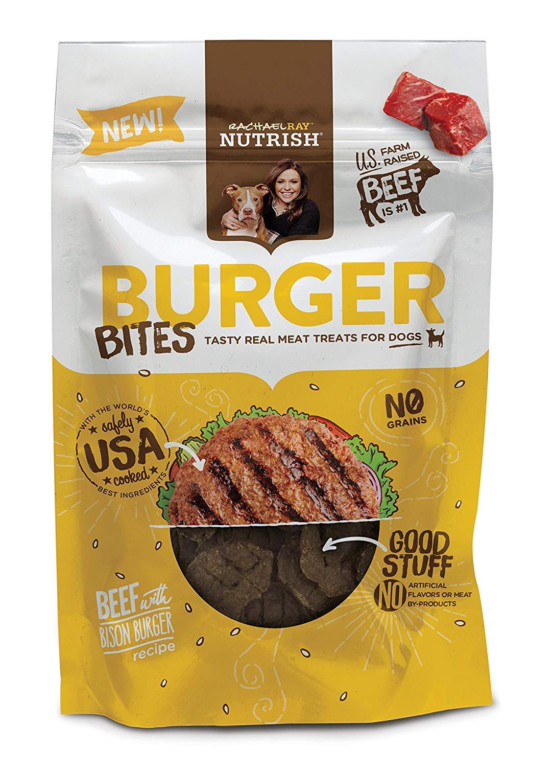 Rachael Ray Nutrish Burger Bites Dog Treats, Beef Recipe With Bison, 12 oz. Pouch