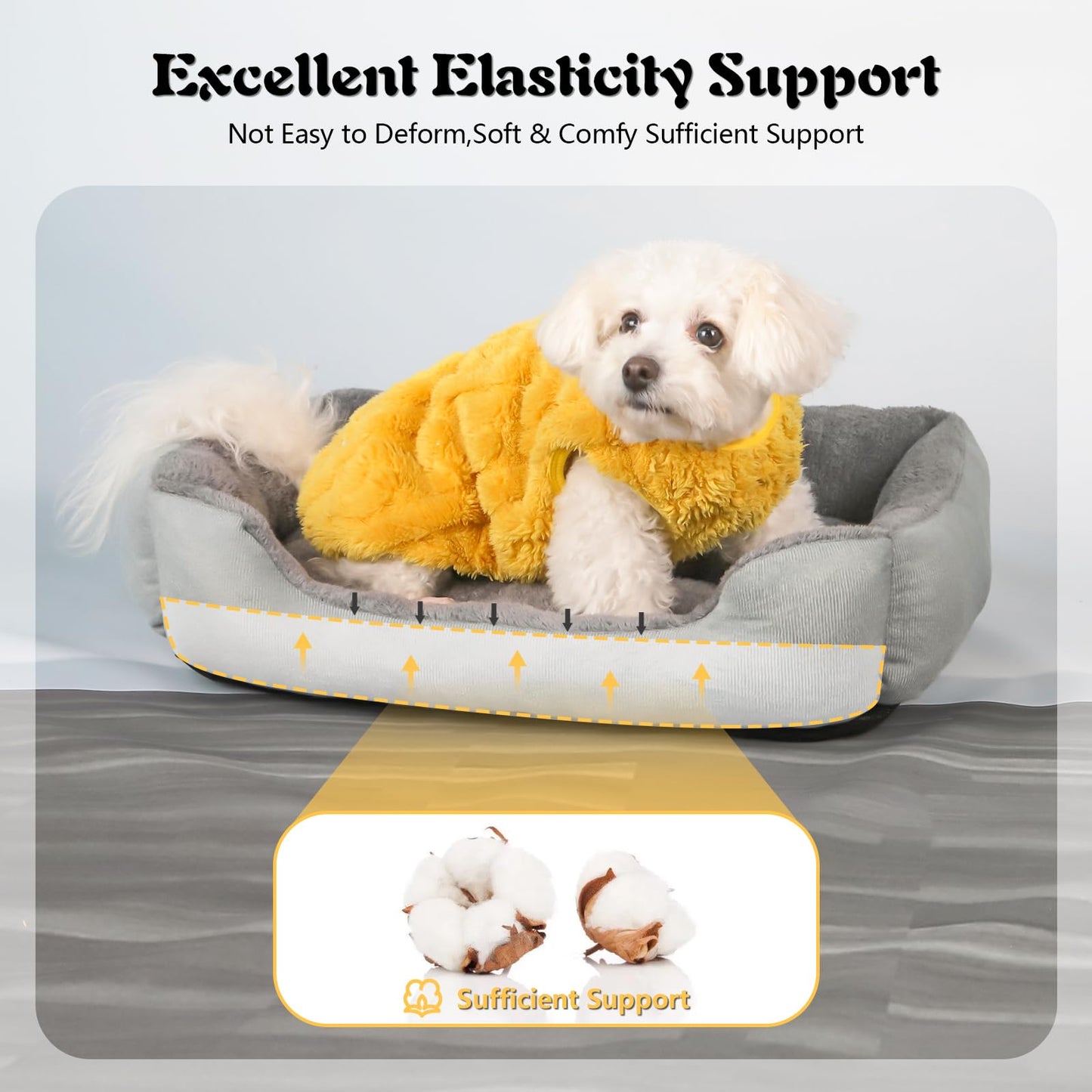 HUYBACK Calming Dog Bed for Medium Dogs 24in Orthopedic Dog Sofa Bed urable Washable Pet Bed Anti-Slip Bottom Fits up to 38 lbs Pets, m dark gray