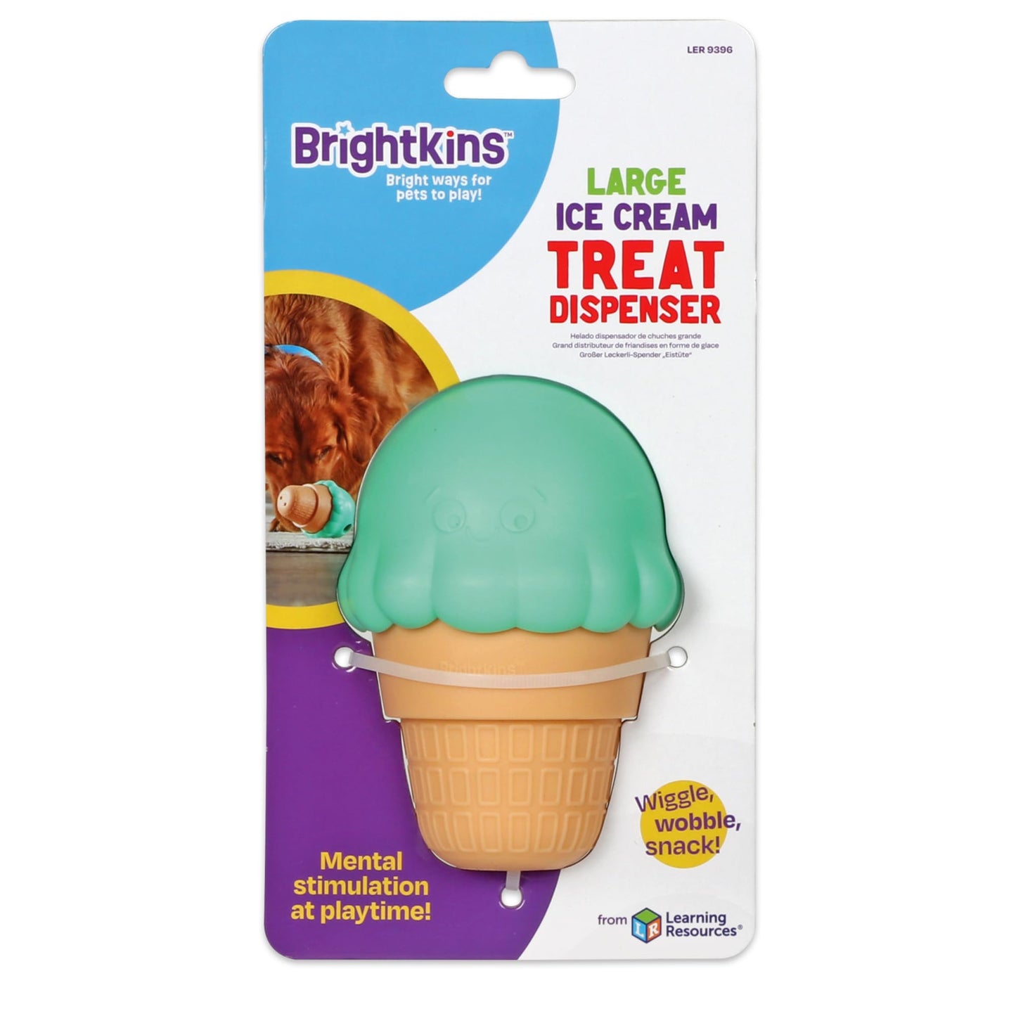 Brightkins Large Ice Cream Treat Dispenser, 2 Pieces, Dog Enrichment Toys, Dog Chew Toys, Interactive Gift for Puppies