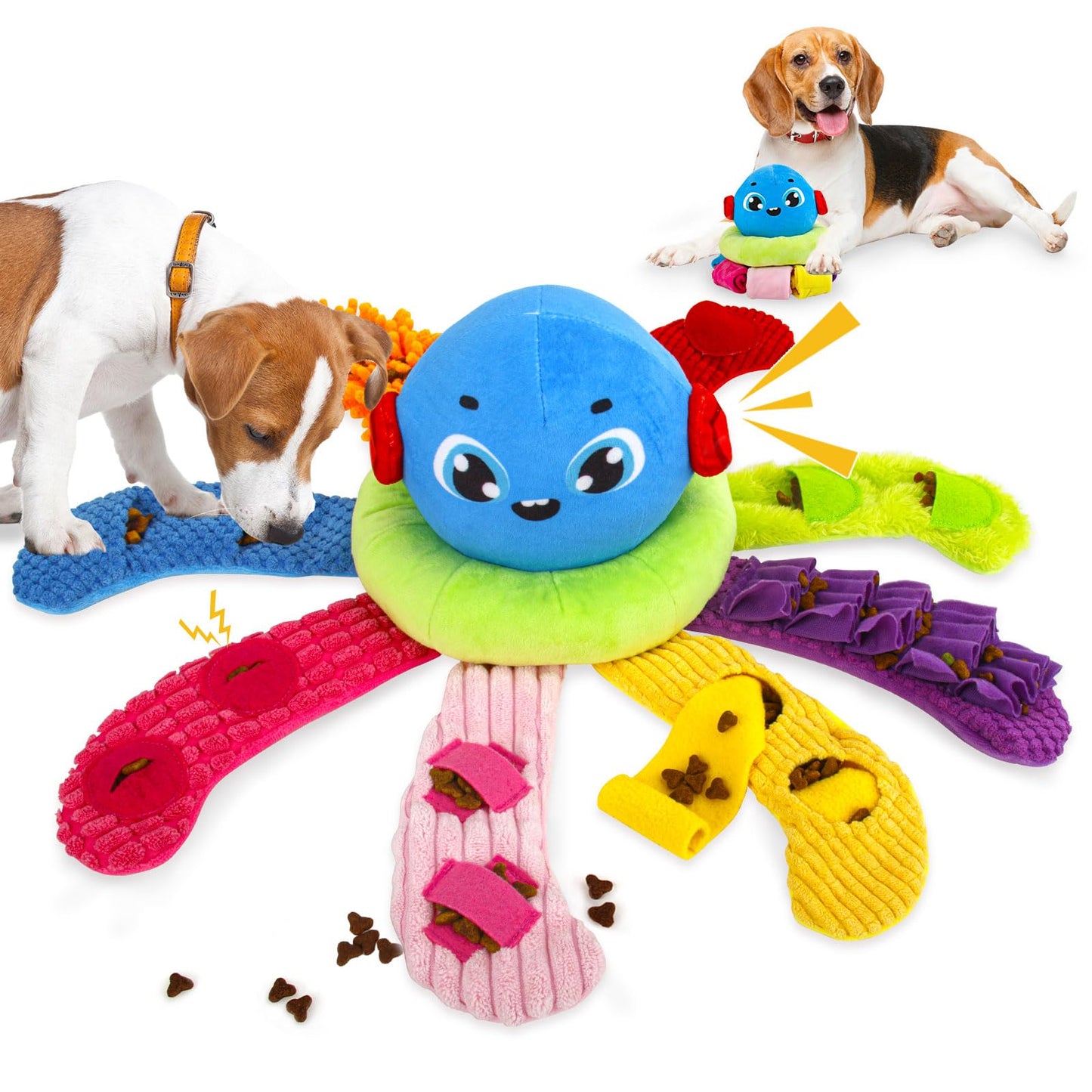 AWOOF Squeaky Dog Puzzle Toys Interactive Plush Dog Toys Snuffle Mat for Small & Medium Dogs, Training Toys Foraging Instinct Training Puppy Toys