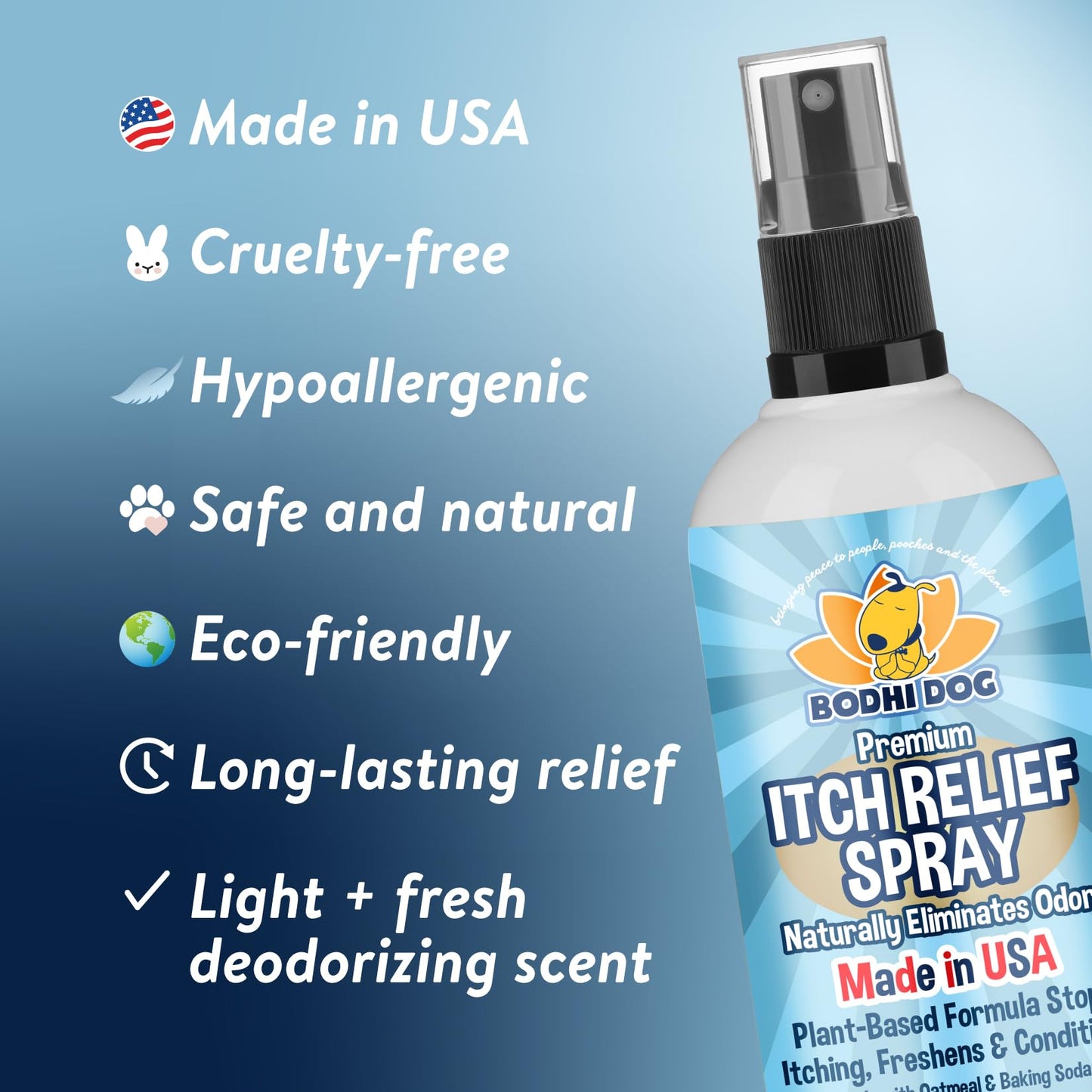 Bodhi Dog Itch Relief Spray - Natural Relief for Dry, Itchy, Allergic, or Bug-Bitten Skin - Safe for Dogs & Cats - Soothing Oatmeal Formula - Made in USA (Oatmeal, 4 Fl Oz)