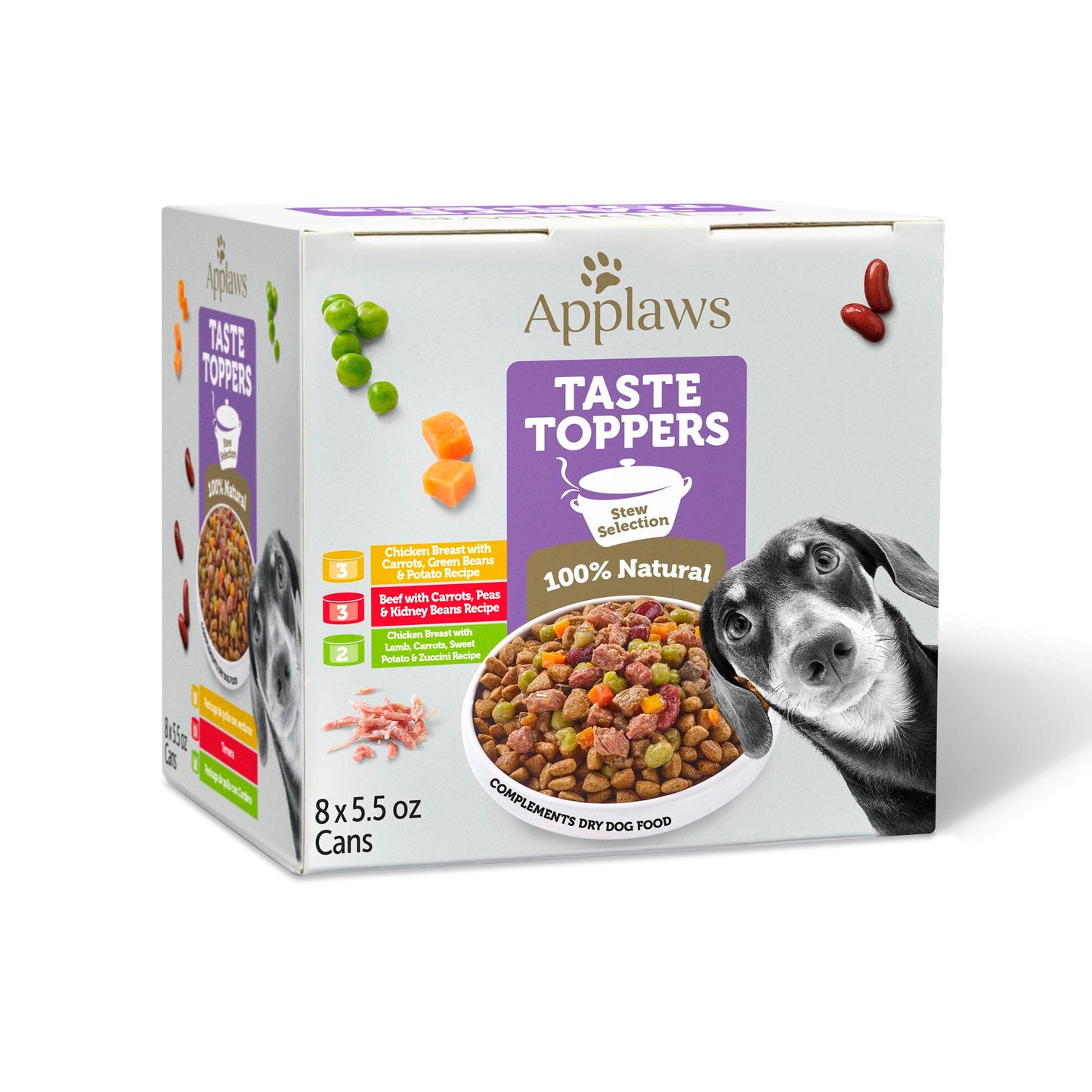 Applaws Taste Toppers, Grain-Free Dog Food Topper, Limited Ingredient, Stew Variety Pack (8 x 5.5oz Cans)