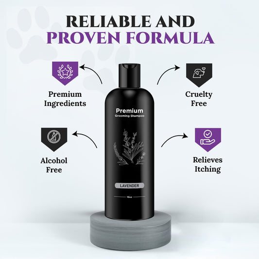 605Products Premium Dog Shampoo - Gentle Formula for Itchy & Sensitive Skin, Odor Eliminator for Puppies, Natural Deodorizer for Pets (10oz)- Lavender