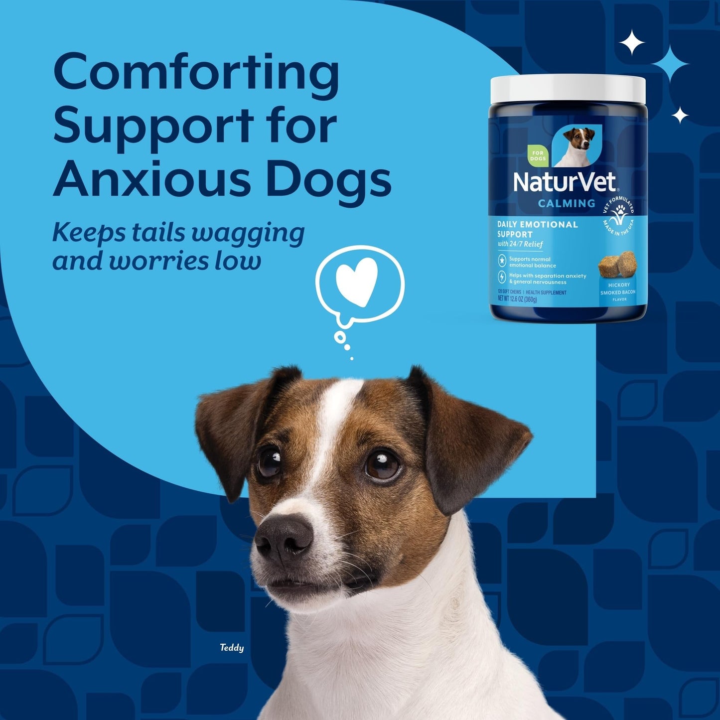 Vet Classics Stress Away Calming, Anxiety Aid for Dogs and Cats – Soft Chew Pet Health Supplement for Dogs, and Cats - Melatonin, Ginger – 65 Soft Chews