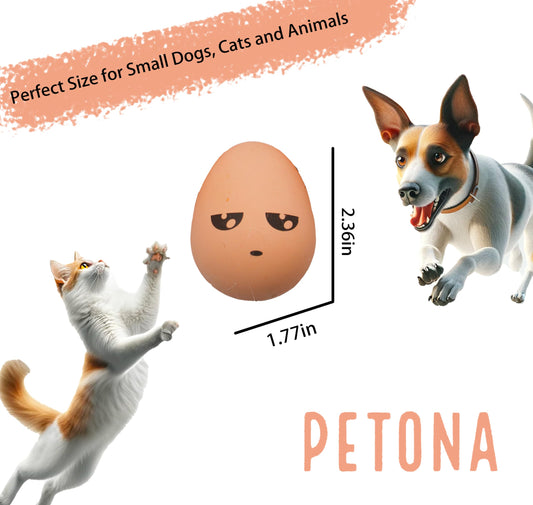 PETONA Easter Soft Rubber Bouncy Eggs Bouncy Balls Pet Toys, Interactive Fetch Bouncing Balls Dog Bite Cat Teeth Toy, Puppy Toys 6 PCs, Funny Happy Face
