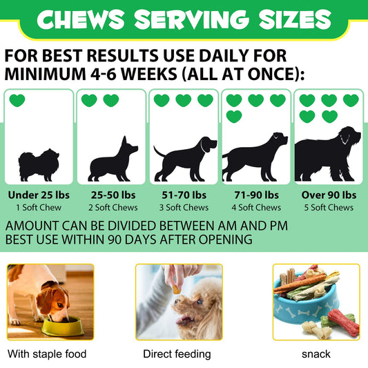 Probiotics for Dogs Digestive Health, Digestive Soft Chews for Dogs, Dog Probiotics and Digestive Enzymes, 120 Dog Chews Omega-3 & 6, Vitamin, Improve Digestion, Immunity
